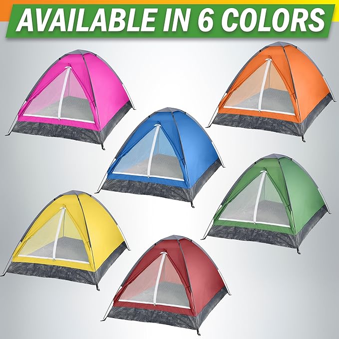 2 Person Camping Tent with Rain Fly and Carrying Bag - Lightweight Outdoor Tent for Backpacking Hiking or Beach Use by Wakeman Outdoors