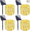 4-Pack Solar String Lights for Outside Total 400LED Solar Fairy Lights Waterproof Outdoor Twinkle Lights Copper Wire 8 Modes Solar Outdoor Lights for Xmas Tree Garden Party Wedding Decor(Warm White)