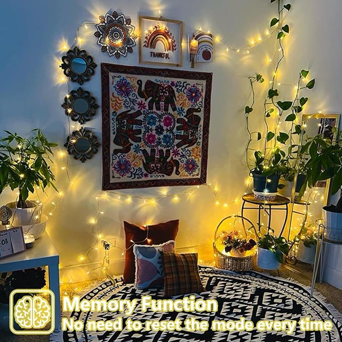 YEGUO 165ft 500 LED Christmas Lights Outdoor Waterproof Clear Wire String Lights Indoor Plug in 8 Modes Fairy Light for Christams Party Wedding Tree(Warm White)