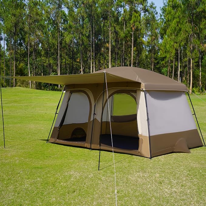 Vidalido Tents3-4 Person Camping Tent with Extended VestibuleWeather Resistant Family Tents with Breathable Mesh WindowsEasy Install Waterproof Outdoor Tent for Backpacking and Camping Hiking