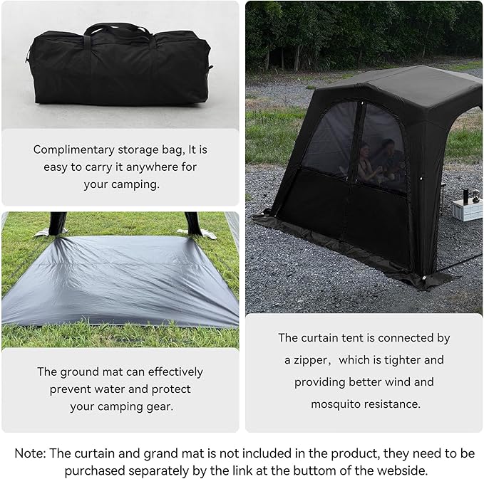 4-6 Person Inflatable Camping Tent Tarp Sun Shelter Blow Up Tent Easy Setup Waterproof Portable Air Canopy House Gazebos for Camping Backpacking Hiking Picnics Fishing