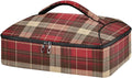 Casserole Carrier Red and Brown Tartan Insulated Casserole Carrier for Hot or Cold Food Thermal Lunch Tote for Parties Picnic Travel Carry Bag