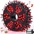 JMEXSUSS 500 LED Red Christmas Lights Outdoor 173ft Christmas Lights Plug in Waterproof 8 Modes Red String Light for Tree Party Xmas Holiday Decorations