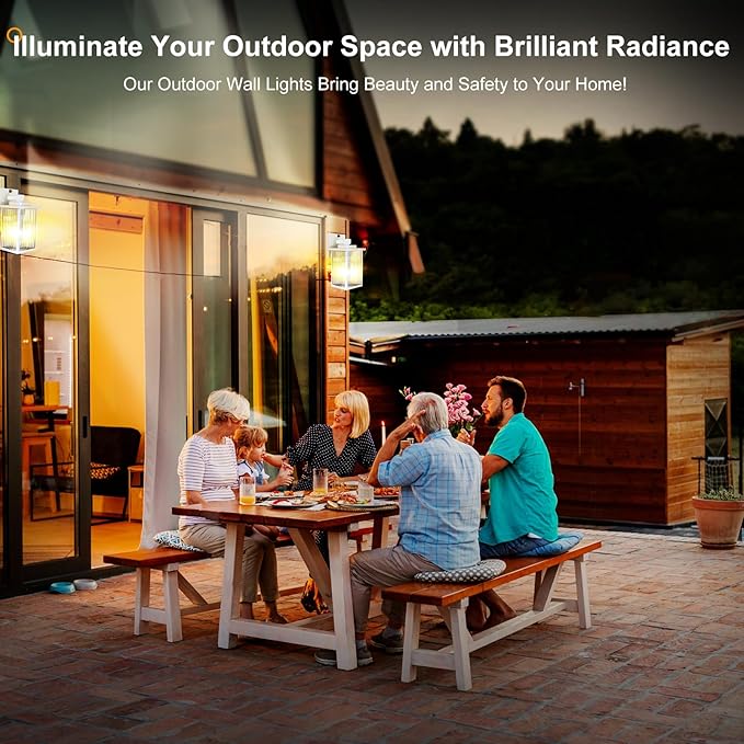 Outdoor Wall Lights for House Exterior Dusk to Dawn Porch Lights Outdoor Waterproof Matte Black Front Door Light Fixture &amp Garage Lighting with Wall Mount Sconce(White)