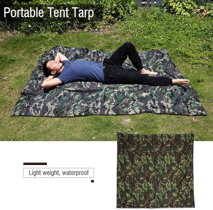 Camping Tent Tarp Multifunctional Footprint Ground Sheet Mat for Ourdoor Picnic Blanket(3 X 2.9M)
