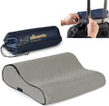 alkamto Travel &amp Camping Comfortable Memory Foam Pillow – Easy to Carry Portable Bag – Temperature Regulating Pillow Case (Grey Contour)