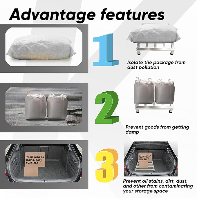 3 Packs Dunnage Rack 13.8x13.8x4inch Stainless Steel Dunnage Racks Commercial Food Service Storage Rack for Restaurants Kitchen Warehouse Supermarket