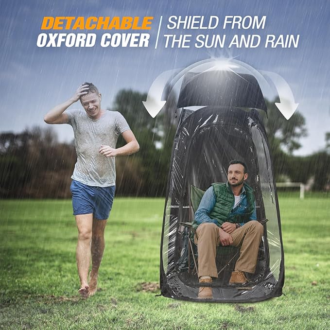 REDCAMP Sports Tent Pop Up Shelter 1 Person All Weather Tents for Outside Sports Waterproof Windproof Rain Pod Instant Setup Clear Pop Up Shelter for Soccer Baseball Fishing