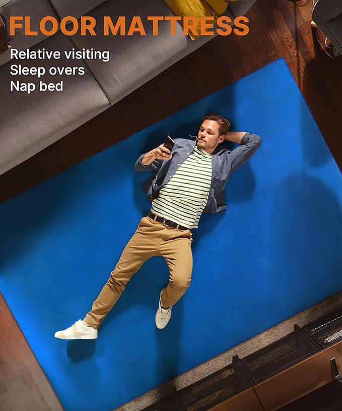 Extra Thick GAIALOOP 4 INCH Memory Foam Camping Mattress Roll Up Floor Sleeping Mat Camp Cot Mattress Pad Travel Camping Couch Bed for Guest Adults Side Sleepers