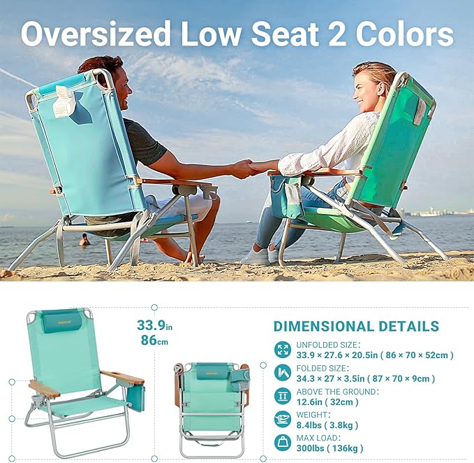 #WEJOY Folding Webbed Lawn Beach Chair - Heavy Duty Portable Outdoor Chair with Hard Armrest for CampingGardenConcertsFestivals and Sand Picnic BBQ265 LBS