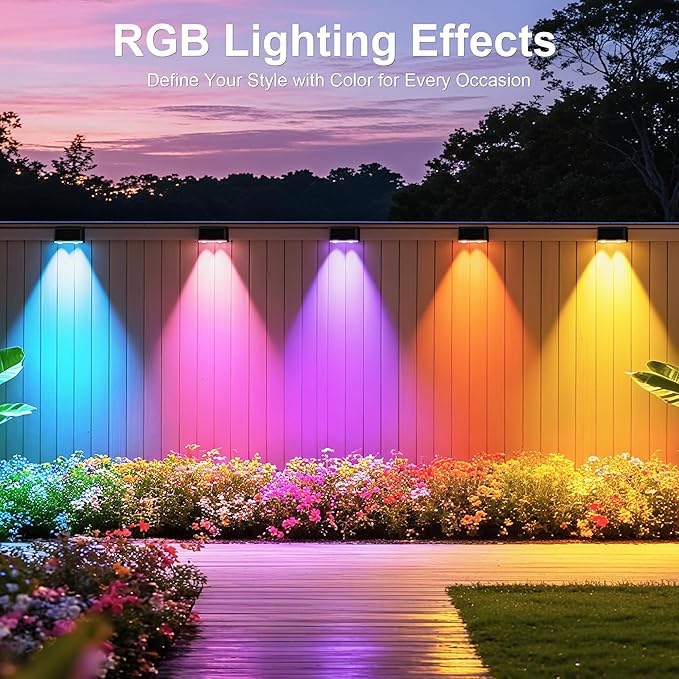 Outdoor Deck Lights 24 Lights Smart Fence Lights Compatible with Alexa &amp Google Home IP65 LED Patio Deck Lighting with Remote Fence Lighting Music Sync for Patio Yard Garden(157.2ft)