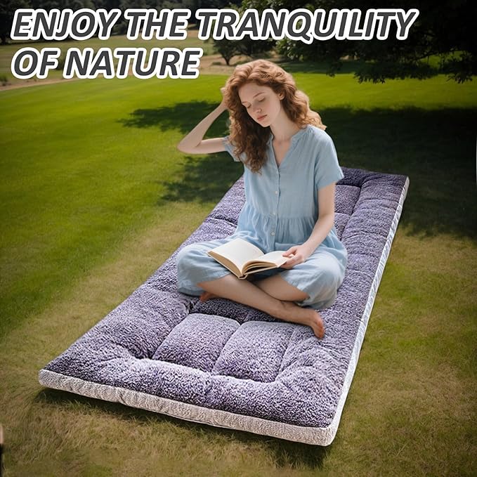 Thick Camping Sleeping Pad - Lamb Fluff Camping Cot Pads for Adult Soft Sleeping Mat Non-Slip Camping Mattress Pad for Car Tent
