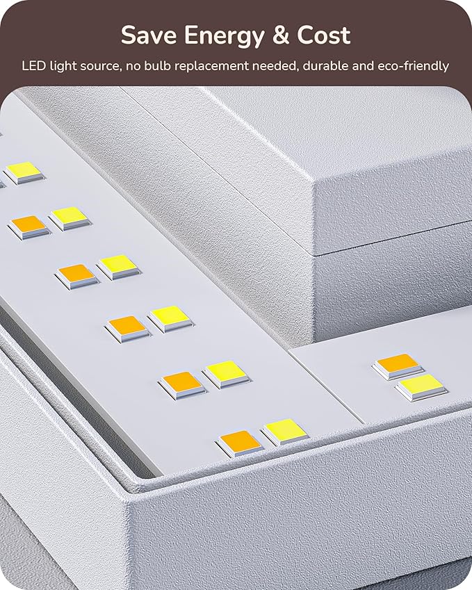 EDISHINE 2 Pack LED Outdoor Wall Lights Exterior/Interior 3000K-5000K Dimmable Wall Sconce Small Square Modern Exterior Lighting Fixtures IP65 Waterproof Aluminum Outside Porch Light White