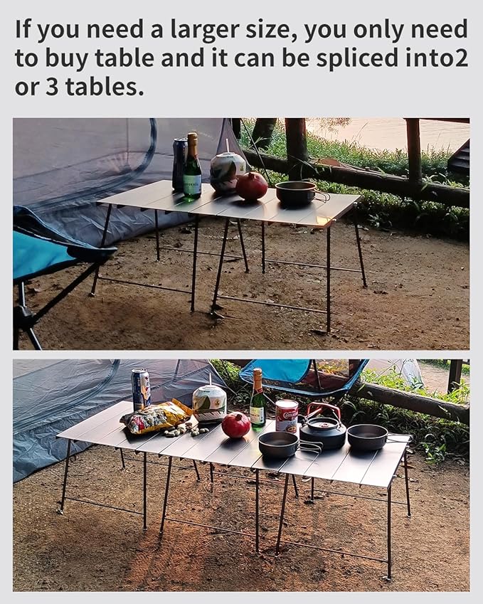 Flexifold Ultralight Aluminum Camping Table Portable Folding Camping Table Small Outdoor Side Table with Carry Bag for Outdoor Cooking Picnic Camp Beach Travel