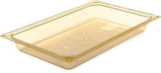 Carlisle FoodService Products Storplus Full-Size High Heat Food Pan for Catering Buffets and Restaurants High Heat Plastic 2.5 Inches Deep Amber