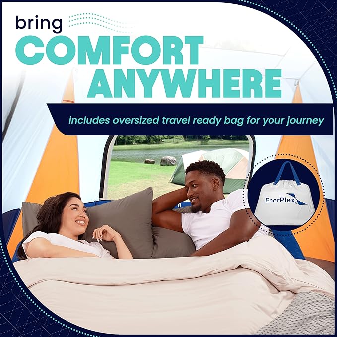 EnerPlex Air Mattress with Built in Pump - Self-Inflating Blow Up Mattress with Neck Support - Inflatable Air Bed for Portable Travel &amp Home Use
