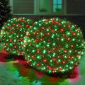 Led Red and Green Christmas Net Lights Outdoor Christmas Bushes Lights 120Led 6ftx5ft Connectable Outdoor Indoor Mesh Net Lighting for Xmas Holiday Garden Lawn Shrubs Trees Bushes Decorations