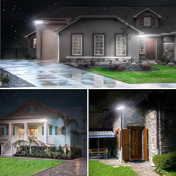 Olafus 80W Flood Lights Outdoor 2 Pack Switch Controlled LED Security Lights 8000LM 6500K Outside Floodlight IP65 Waterproof Exterior Light Fixture for House Yard Garage Wall/Eave Mount Black