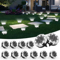 Solar Ground Lights Outdoor 12 Pack Solar Lights Outdoor Waterproof Mini Flat Solar-Powered Garden Light Landscape Lighting for Garden Yard Lawn Pathway Walkway Driveway Backyard Decor Cold White