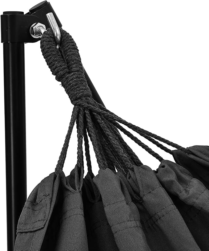 GDY Hammock Chair with Stand 550 lb Capacity Easy Set Up with Carrying Bag Portable for Travel/Backpacking/Beach/Backyard Black.