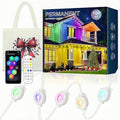 Permanent Outdoor Lights 100FT 60LEDs RGBWC+IC Smart LED Strip with 50+ Scene Modes IP68 Waterproof App &amp Remote Control for Christmas Holiday Roof and Pool Party Decor