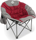 Northroad Folding Compact Camping Moon Chair Outdoor Padded Saucer Round Chair w/Cup Holder Supports up to 300 lbs for Beach Hiking Fishing Picnic LawnRed
