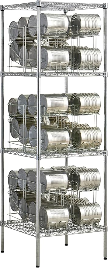 Commercial 24 x 36 Chrome Wire Shelf Kit with 6 Wire Can Racks (28W-672)