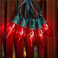 Minetom C9 Red Christmas String Lights 25FT 25 Blubs Bright &amp Warm Outdoor Christmas Lights Long Life C9 String Lights for Tree Patio Gazebo Wreath Green