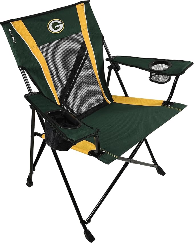 Kijaro Sports Fan Folding Chair 26 L x 35.5 W x 37 H Green Bay Packers