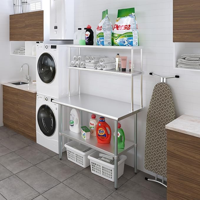 AmGood Double OverShelf Stainless Steel NSF - Many (48 Long x 12 Deep)