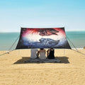 ALAZA Cats in Nebula Beach Tent Sun Shelter UPF50+ Protection Beach Shade Canopy w/ 4 Sandbags for Outdoor Camping Fishing Backyard Fun Picnic 10x9 ft