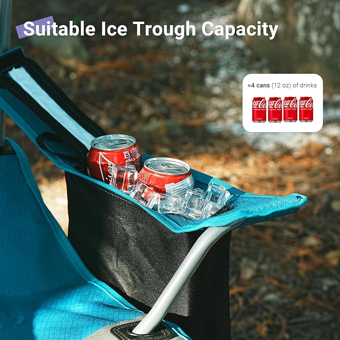Camping Chairs Lawn Portable Foldable Camp Folding Lightweight Chair for Adults with Drink Holder and Cooler Pouch Outdoor for Camping Lawn Sports Picnic Beach Music Festival Blue
