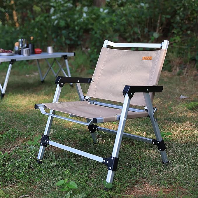 Outdoor Folding Camping ChairLeather Canvas Picnic Lawn Chairs Lightweight Comfortable Director Chair for Storage and TravelB57x54x68cm(C-57x54x68cm(22x21x27inch))
