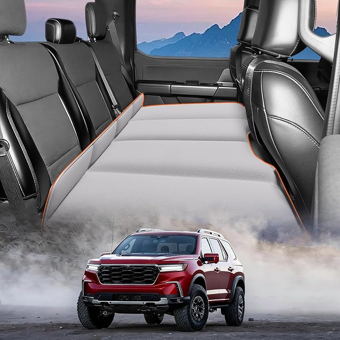 Car Bed Backseat For Honda Pilot Folding Mattress | Non Inflatable Car Mattress Easy To Clean Material With Convenient Storage Design Inflation-Free Sleeping Platform Car Camping Accessories Gray