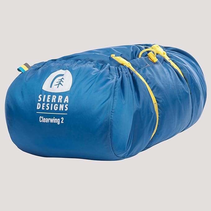 Sierra Designs | Clearwing 2P Tent 2-Person Light Backpacking Mesh Wall Tent with Dual Doors Vestibules Moon Roof Hoop Poles Burrito Storage Bag