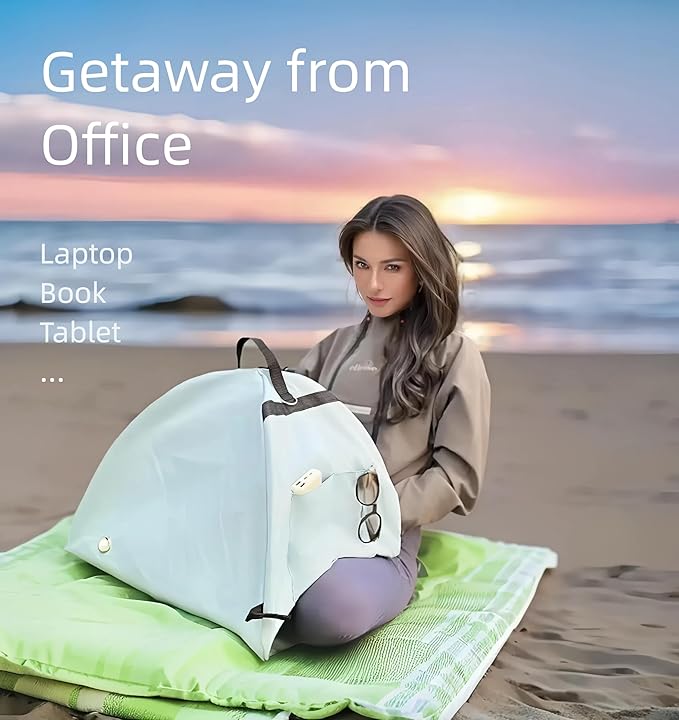 Laptop Sunshade Tent &amp Bag Portable Case for Working Outside | Anti-Glare | Water Resistant | for 13-18 inch Laptop| Portable Privacy Screen Hood | Cubicle Shade for Laptop