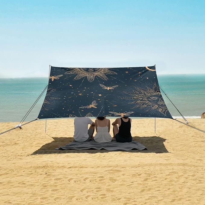 Beach Tent Sun Shelter Sun Moon Dragonfly Lightweight &amp Easy Setup Beach Shade Canopy for Camping Fishing