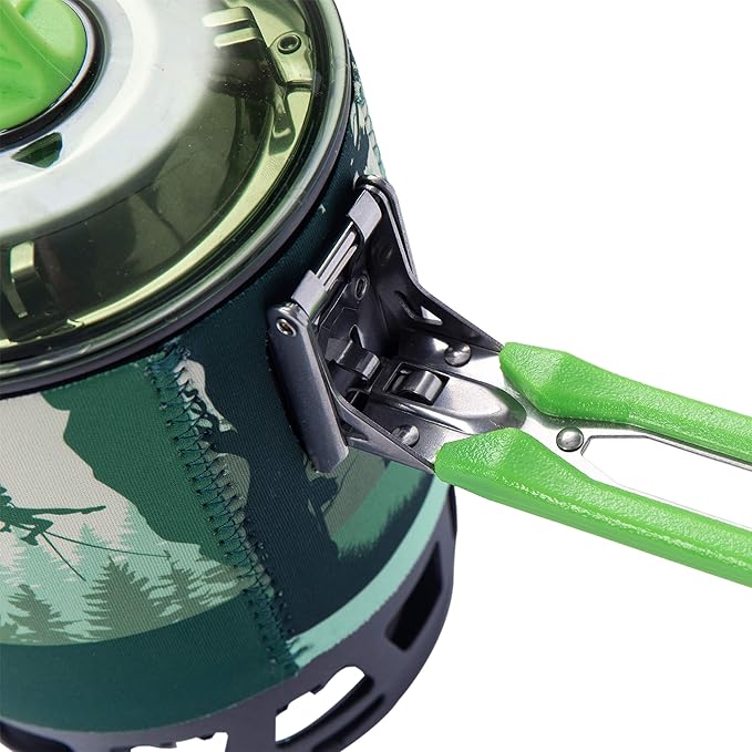 Fire-Maple Fixed Star 3 Personal Cooking System | Pot/Jet Burner Stove System with Electric Ignition | Ideal for Hiking Camping Backpacking Fishing Hunting Trips and Emergency Use Green