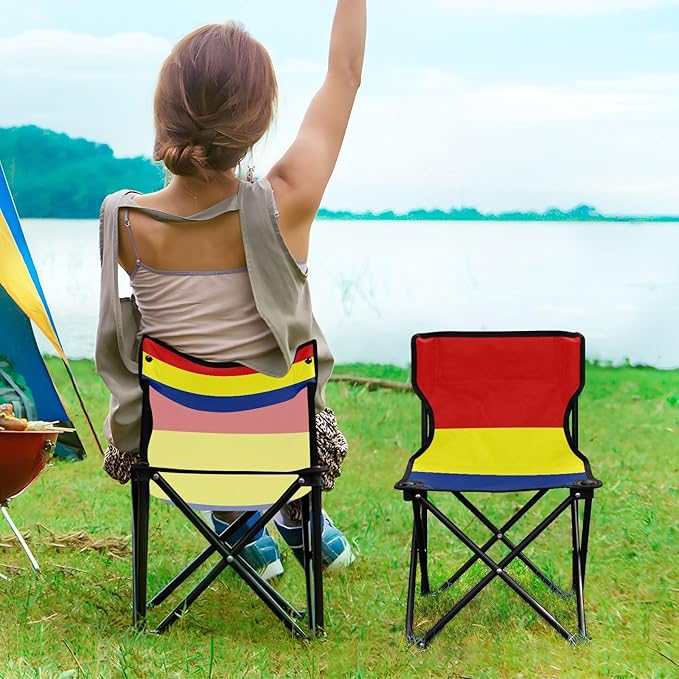 DOMIKING Austronesian Flag Kids' Portable Camping Chairs for Outdoor Lawn Chair with Carry Bag Folding Chair for Camping Hiking Travel