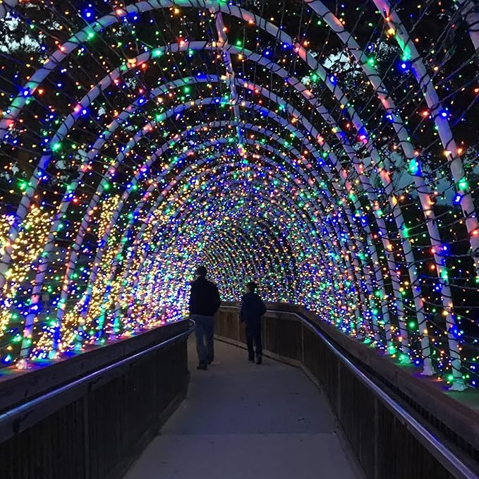 181FT 500 LED Christmas Indoor Outdoor Decorative Lights 8 Modes Waterproof Plug in Green Wire Fairy String Lights for Christmas Tree Party Wedding Garden Holiday Home Decoration (Multicolor)