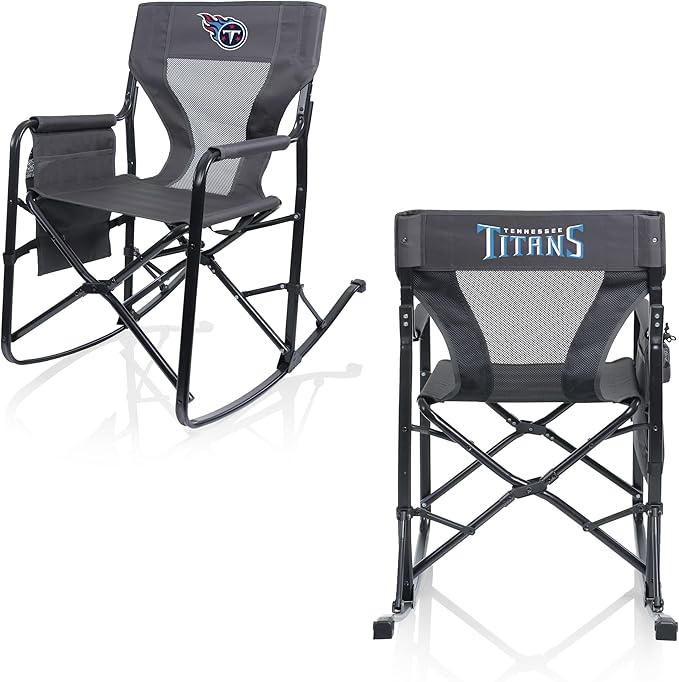 Picnic TIME NFL Woodland Rocking Camping Chair with Storage Caddy Camp Chair for Adults