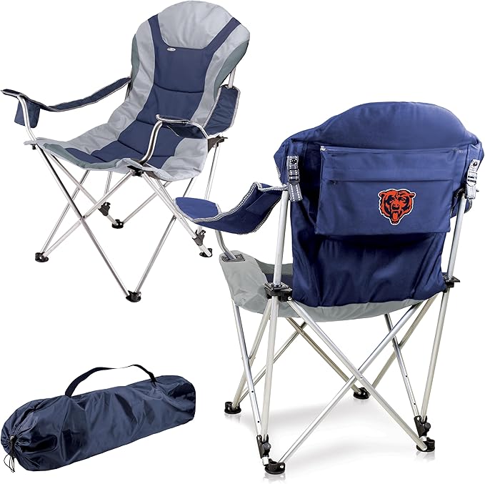 Picnic TIME NFL Unisex-Adult NFL Reclining Camp Chair Beach Chair for Adults Sports Chair with Carry Bag