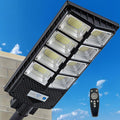 Solar Street Lights Outdoor IP67 Waterproof Wall-Mounted LED Flood Light with Motion Sensor &amp Remote Control - Auto Dusk to Dawn Security Lighting for Patio Garden Garage Courtyard