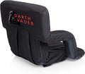 PICNIC TIME Star Wars Darth Vader Ventura Reclining Stadium Seat with Back Support Portable Bleacher Floor Beach Chair with Cushion Backpack Straps (Black)