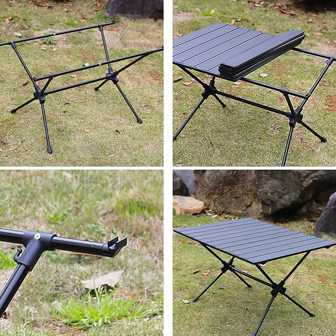 Aluminum Alloy Folding Camping Table Adjustable Height Portable Picnic for Outdoor Parties Mini Barbecue Lightweight and