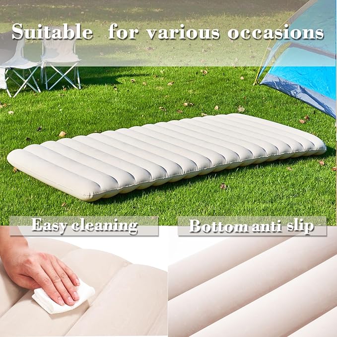 Single Size Camping Air Mattress Inflatable BedBlow Up Mattress Sleeping Pad