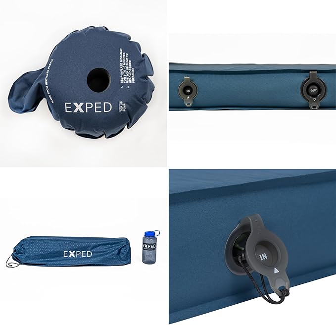 Exped DeepSleep Mat Single MW - Self Inflating Firm Car Sleeping Mat 3” Foam Pad Pump Included