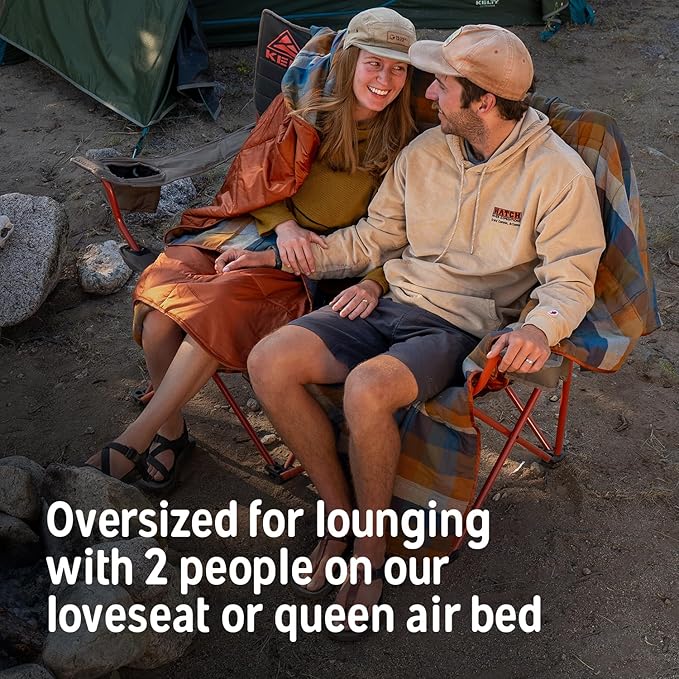 Kelty Wayback Biggie Blanket Oversized Camping Blanket Fits Queen Sized Bed Organic Cotton Flannel Machine Washable