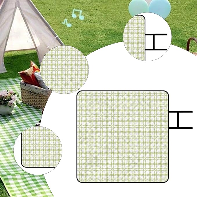 Outdoor Blanket 78.74inchx78.74inch Beach Mat Waterproof for Travel