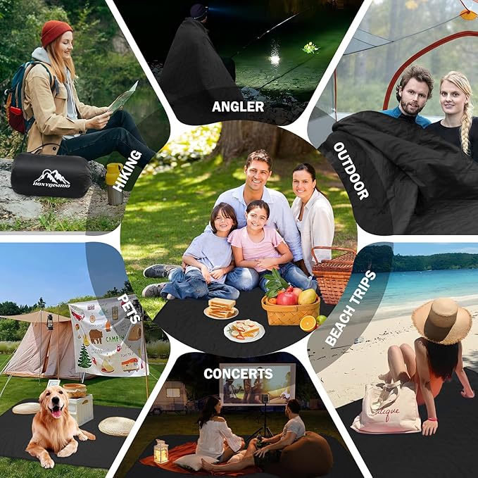 Outdoor Waterproof Camping Blanket Foldable Fleece Stadium Blanket for Outdoor Sports Event Camping Picnics